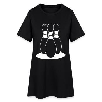 Bowling de dessins animés - Robe T-shirt Femme - noir - Devant