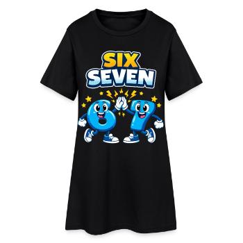 Numéro 67 Six Seven - 6 7 Memes - Robe T-shirt Femme - noir - Devant