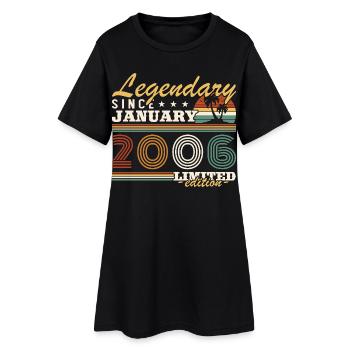 Janvier 2006 Vintage Rétro Cadeau D'anniversaire - Robe T-shirt Femme - noir - Devant