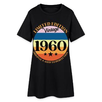 1960er Vintage-Geburtstagsgeschenk 60er Jahre - Frauen T-Shirt-Kleid - Schwarz - Vorne