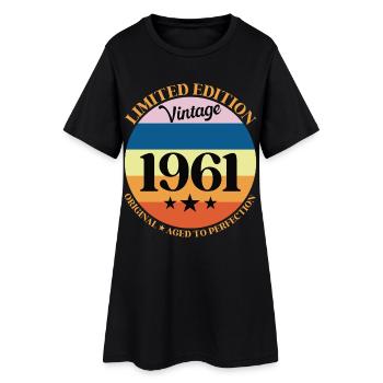 1961 Anniversaire Vintage Cadeau d'Anniversaire 61 - Robe T-shirt Femme - noir - Devant