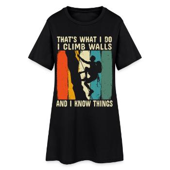 Je grimpe sur des murs et je connais des choses en tant qu’alpiniste - Robe T-shirt Femme - noir - Devant