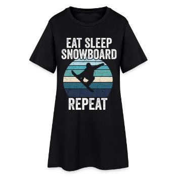 Eat Sleep Snowboard Répéter - Robe T-shirt Femme - noir - Devant
