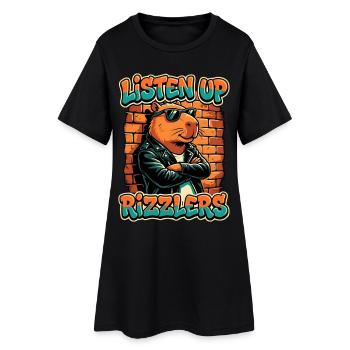 Écoutez bien la capybara de Rizzler - Robe T-shirt Femme - noir - Devant