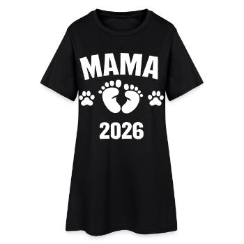 Maman-Enfant Chien 2026 - Robe T-shirt Femme - noir - Devant
