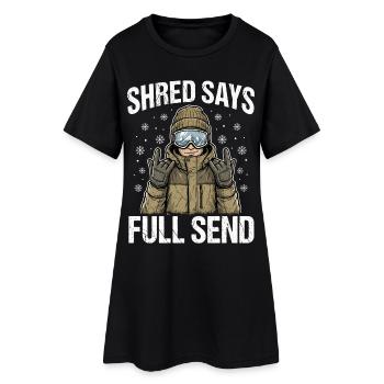 Shred dit que la neige est pleine - Robe T-shirt Femme - noir - Devant