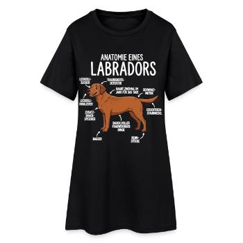 Anatomie d’un Labrador – Design Fun Foxred - Robe T-shirt Femme - noir - Devant