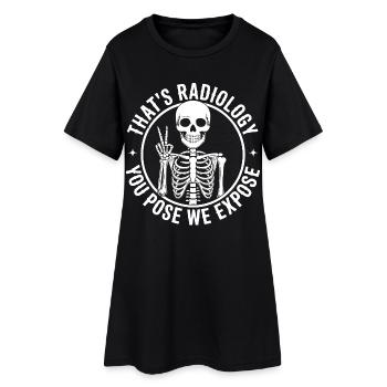 Skeletal Pose Radiology Humor - Women’s T-Shirt Dress - black - Front