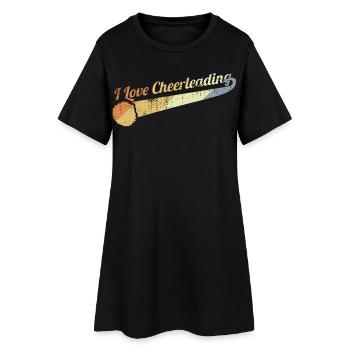 I Love Cheerleading - Frauen T-Shirt-Kleid - Schwarz - Vorne