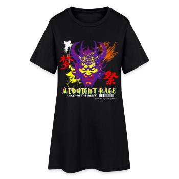 Midnight Rage Glitch Oni Face Style Urbain - Robe T-shirt Femme - noir - Devant