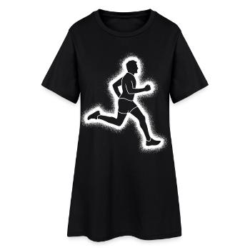 Course à pied, jogging, coureurs masculins garçons - Robe T-shirt Femme - noir - Devant
