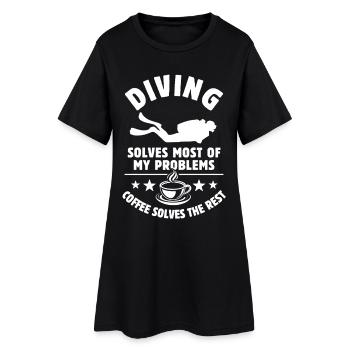 Diving solves most of my Problems Coffee Gift - Women’s T-Shirt Dress - black - Front