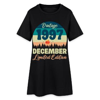 Anniversaire Décembre 1997 Cadeau D'anniversaire  - Robe T-shirt Femme - noir - Devant