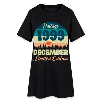 Anniversaire Décembre 1999 Cadeau D'anniversaire  - Robe T-shirt Femme - noir - Devant