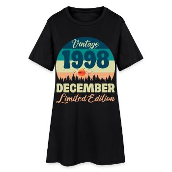 Anniversaire Décembre 1998 Cadeau D'anniversaire  - Robe T-shirt Femme - noir - Devant