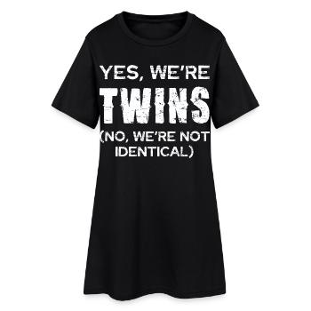 Twin joke: Not identical - Women’s T-Shirt Dress - black - Front