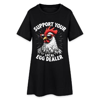 Soutenez votre vendeur local d’œufs - Robe T-shirt Femme - noir - Devant
