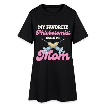 My favorite phlebotomist mom - Women’s T-Shirt Dress - black - Front
