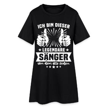 Sänger Legende - Frauen T-Shirt-Kleid - Schwarz - Vorne