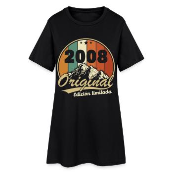 2008 Vintage Retro Geburtstagsgeschenk - Frauen T-Shirt-Kleid - Schwarz - Vorne