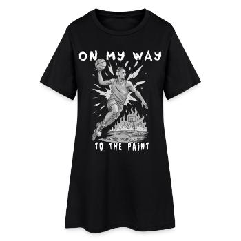 Basketball - On my way to the paint! - Frauen T-Shirt-Kleid - Schwarz - Vorne