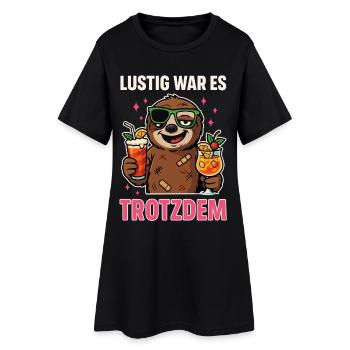 C’était drôle que c’était une chemise, une chemise de fête du paresseux chat - Robe T-shirt Femme - noir - Devant