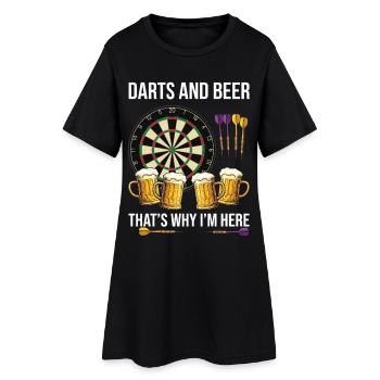 Darts and Beer – That’s Why I’m Here Design - Frauen T-Shirt-Kleid - Schwarz - Vorne