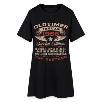 70th Birthday Gift Vintage Car January 1956 - Women’s T-Shirt Dress - black - Front