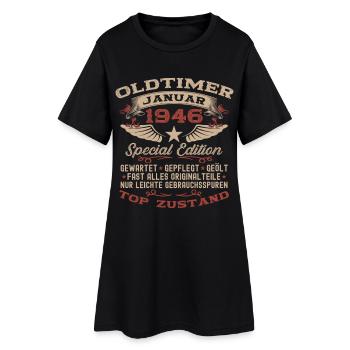 Cadeau du 80e anniversaire Voiture Classique janvier 1946 - Robe T-shirt Femme - noir - Devant