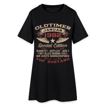 44. Geburtstag Geschenk Oldtimer Januar 1982 - Frauen T-Shirt-Kleid - Schwarz - Vorne