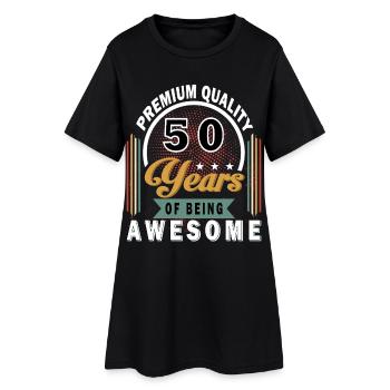 50 Years of Awesome Anniversary Badge - Women’s T-Shirt Dress - black - Front