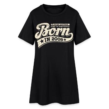 Né en 2008 - Anniversaire - Édition limitée - Robe T-shirt Femme - noir - Devant