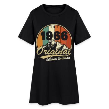 1966 Vintage Rétro Cadeau D'anniversaire - Robe T-shirt Femme - noir - Devant