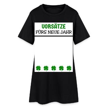 Réveillon du Nouvel An Résolutions du Nouvel An Trèfle - Robe T-shirt Femme - noir - Devant