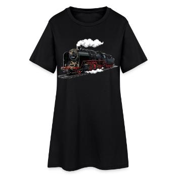 Illustration rétro de locomotive à vapeur - Robe T-shirt Femme - noir - Devant