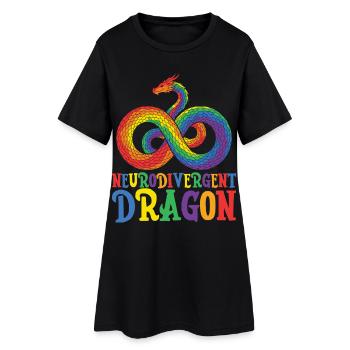 Sensibilisation à l’autisme du Dragon Neurodivergent - Robe T-shirt Femme - noir - Devant