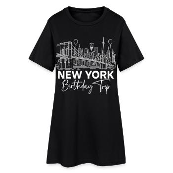 Voyage d’anniversaire à New York - Robe T-shirt Femme - noir - Devant