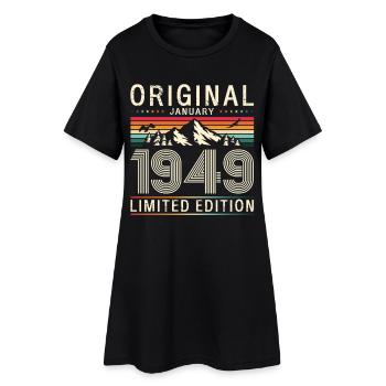 77. Geburtstag Original Januar Jahrgang 1949 - Frauen T-Shirt-Kleid - Schwarz - Vorne