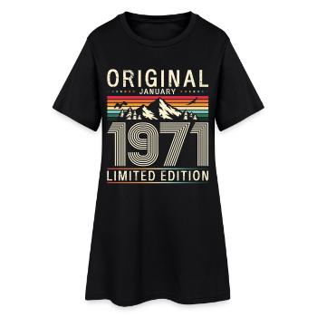 55e anniversaire Original janvier Né en 1971 - Robe T-shirt Femme - noir - Devant