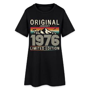 50e anniversaire Original janvier 1976 - Robe T-shirt Femme - noir - Devant