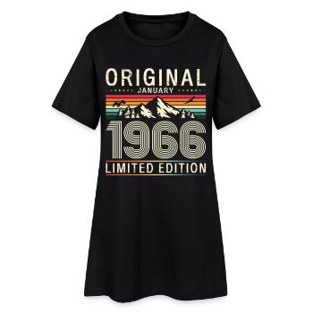 60e anniversaire Original Millésime janvier 1966 - Robe T-shirt Femme - noir - Devant