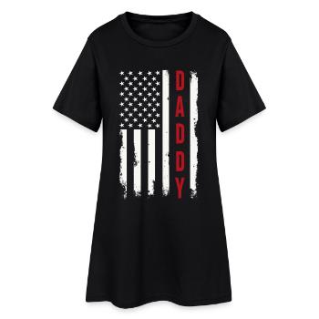 Daddy US Flag Patriotic Father America - Women’s T-Shirt Dress - black - Front