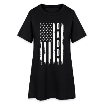 Daddy US Flag Patriotic Father America - Women’s T-Shirt Dress - black - Front