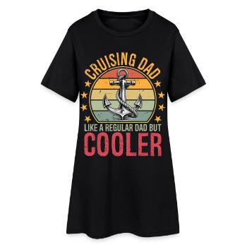 Papa en croisière comme un papa ordinaire mais plus frais - Robe T-shirt Femme - noir - Devant
