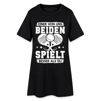 Jeu de padel L’UN DE NOUS JOUE MIEUX QUE TOI - Robe T-shirt Femme - noir - Devant