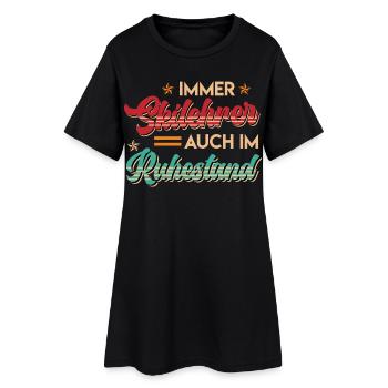 Pension TOUJOURS SKIEUR À LA RETRAITE - Robe T-shirt Femme - noir - Devant