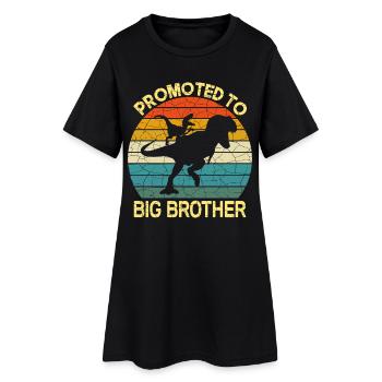 Promu grand frère dinosaure - Robe T-shirt Femme - noir - Devant