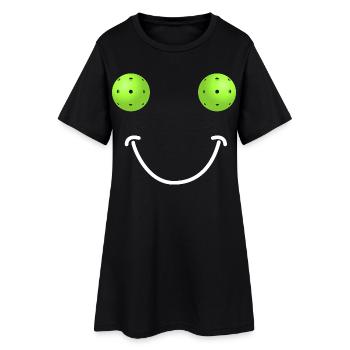 Pickleball Happy Face - Women’s T-Shirt Dress - black - Front