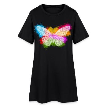 Papillon Zentangle - Robe T-shirt Femme - noir - Devant