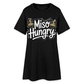 Ramen Miso Hungry Tonkatsu Noodle Bowl Ramen Chef - Women’s T-Shirt Dress - black - Front